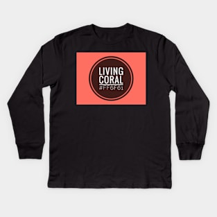 Living Coral with Hex Code Kids Long Sleeve T-Shirt